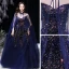 Sparkly Mørk Marineblå Ballkjoler Med Sjal 2021 Prinsesse Kjæreste Uten Ermer Paljetter Lange Buste Ryggløse Formelle Kjoler