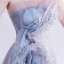 Chic / Beautiful Grey Dancing Prom Dresses 2021 A-Line / Princess Strapless Sleeveless Beading Floor-Length / Long Ruffle Backless Formal Dresses
