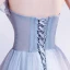 Chic / Beautiful Grey Dancing Prom Dresses 2021 A-Line / Princess Strapless Sleeveless Beading Floor-Length / Long Ruffle Backless Formal Dresses