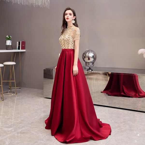 silver or gold with burgundy dress Sherri Hill 55284 Dress | Sherri Hill Dresses main image 1