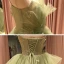 High-end Lime Green Prom Dresses 2021 Ball Gown Spaghetti Straps Sleeveless Appliques Lace Beading Sweep Train Ruffle Backless Formal Dresses