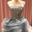 High End Grau Tanzen Ballkleider 2021 Ballkleid Bandeau Ärmellos Applikationen Spitze Perlenstickerei Sweep / Pinsel Zug Rüschen Rückenfreies Festliche Kleider