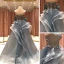 High End Grau Tanzen Ballkleider 2021 Ballkleid Bandeau Ärmellos Applikationen Spitze Perlenstickerei Sweep / Pinsel Zug Rüschen Rückenfreies Festliche Kleider