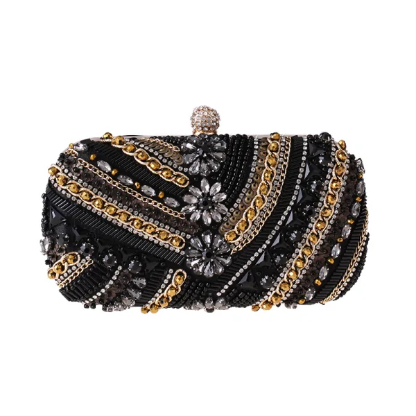 Mode Marron Faux Diamant Carrés Pochettes 2021