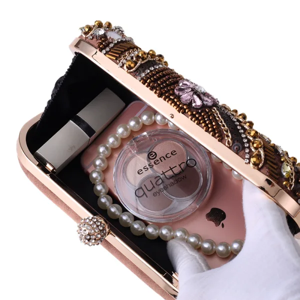 Mode Marron Faux Diamant Carrés Pochettes 2021