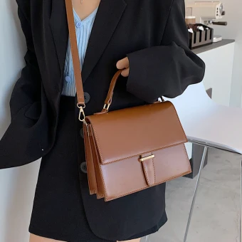 Fashion Brown Square Handbag Messenger Bag 2021 Pu Casual Women S Bags