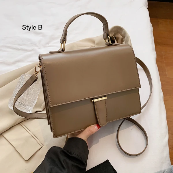 Fashion Brown Square Handbag Messenger Bag 2021 PU Casual Women's Bags