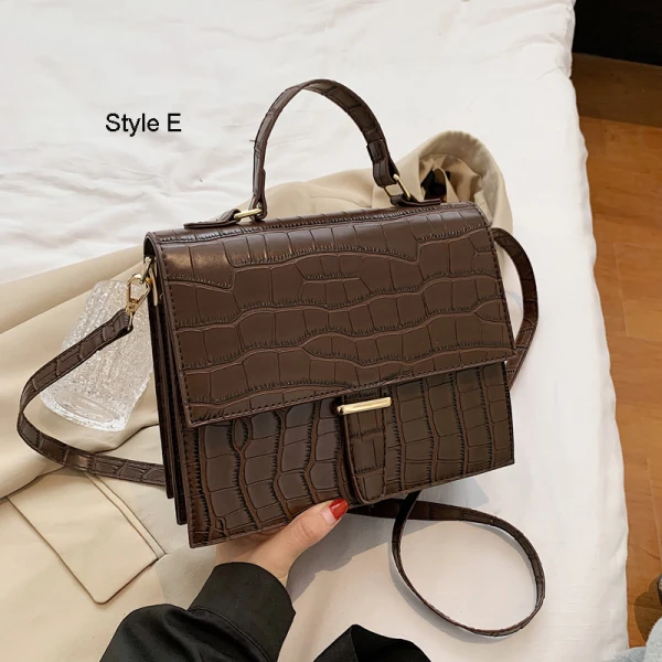 Fashion Brown Square Handbag Messenger Bag 2021 PU Casual Women's Bags