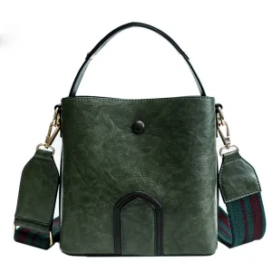 Vintage Retro Green Square Handbag Messenger Bag 2021 Pu Women S Bags