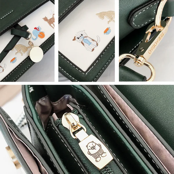 Lovely Black Cartoon Square Messenger Bag 2021 PU Women's Bags