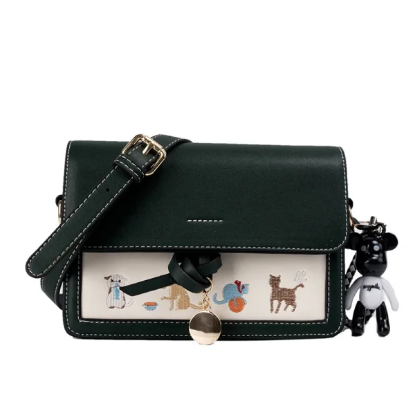 Lovely Black Cartoon Square Messenger Bag 2021 PU Women's Bags