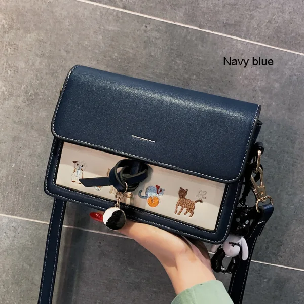 Lovely Black Cartoon Square Messenger Bag 2021 PU Women's Bags