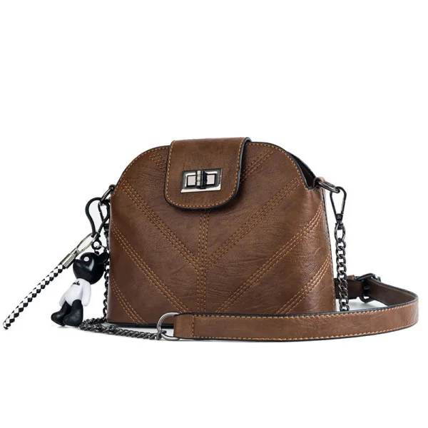 Vintage Brun Messenger Veske 2021 PU Casual Damer Vesker