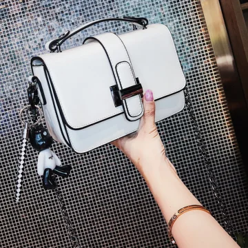 Lovely White Square Handbag Messenger Bag 2021 Pu Casual Women S Bags