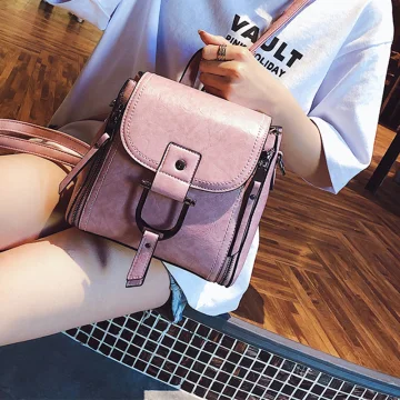Chic Beautiful Candy Pink Backpacks Messenger Bag 2021 Pu Casual Women S Bags
