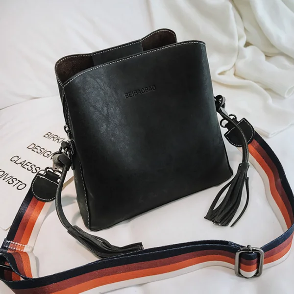 Fashion Brown Suede Square Messenger Bag 2021 Tassel Casual Women's Bags