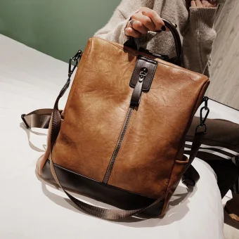 Marron Carrés Sacs À Dos Sacs À Bandoulière 2021 Pu Sacs Pour Femmes
