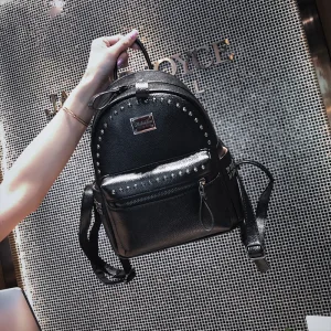 Fashion Black Backpacks 2021 Pu Rivet Women S Bags