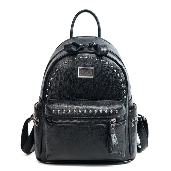 Mode Noire Sacs à dos 2021 PU Rivet Sacs Pour Femmes