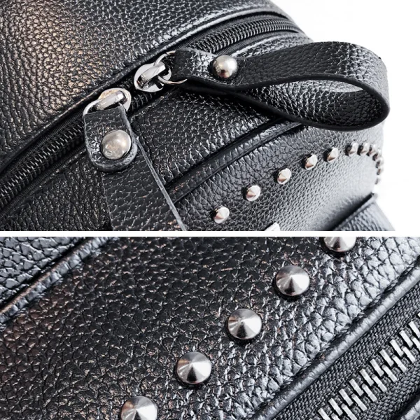 Mode Noire Sacs à dos 2021 PU Rivet Sacs Pour Femmes