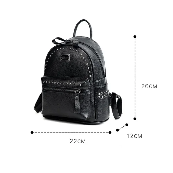 Mode Noire Sacs à dos 2021 PU Rivet Sacs Pour Femmes
