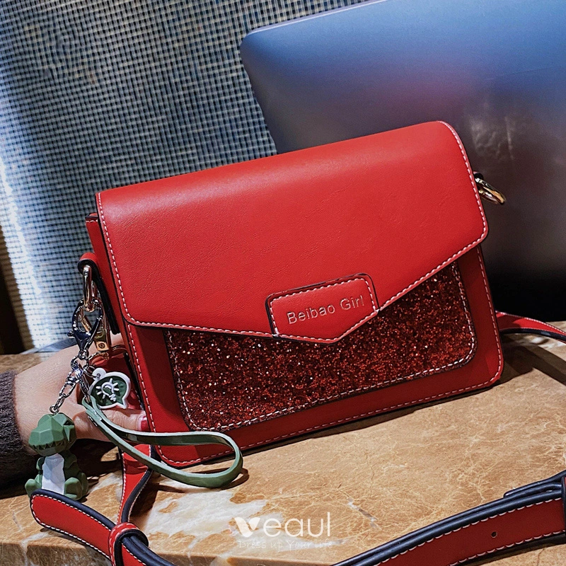 Red discount square purse