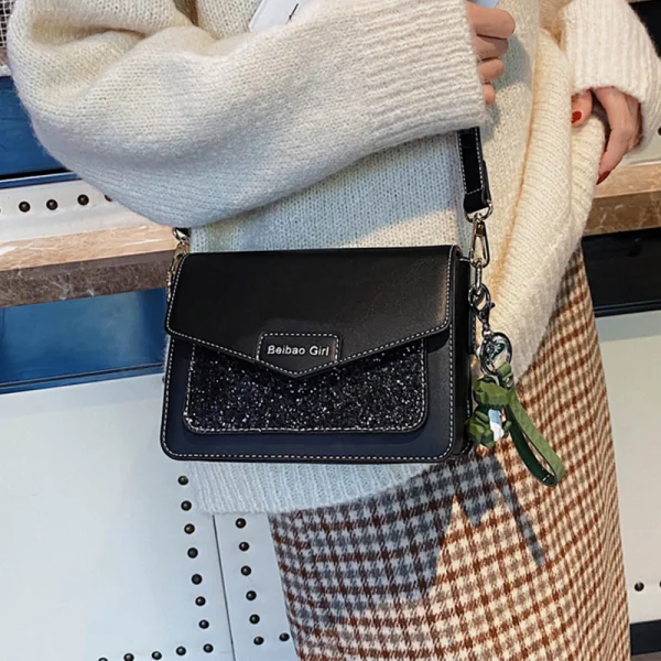 Chic / Belle Rouge Carrés Sac de messager 2021 Glitter Sacs Pour Femmes