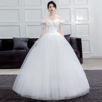 Affordable Ivory Corset Wedding Dresses 2019 Ball Gown Off The Shoulder Short Sleeve Backless Floor Length Long Ruffle