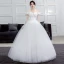 Affordable Ivory Corset Wedding Dresses 2019 Ball Gown Off-The-Shoulder Short Sleeve Backless Floor-Length / Long Ruffle