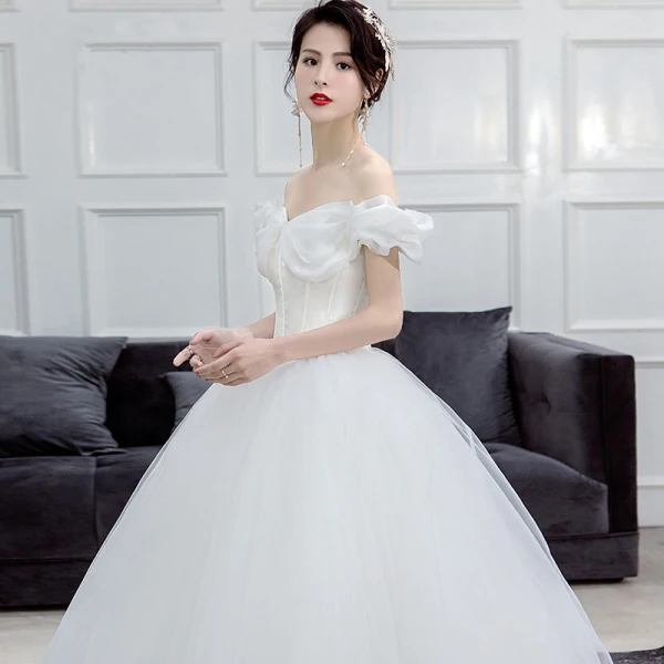 white christmas dresses Ladivine CD854W Sheer Lace Corset Tulle A Line Wedding Dress Bridal Go main image 1