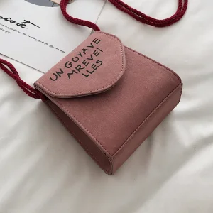 Modest Simple Vintage Retro Blushing Pink Suede Square Messenger Bag 2021 Casual Women S Bags