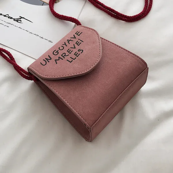 Modest / Simple Vintage / Retro Blushing Pink Suede Square Messenger Bag 2021 Casual Women's Bags