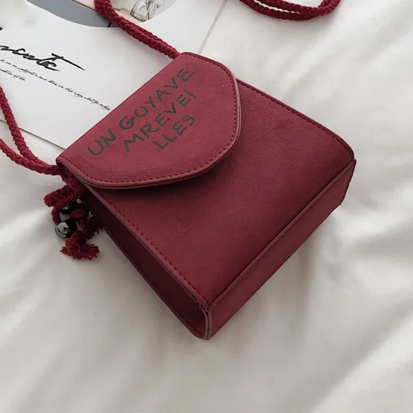 Modest / Simple Vintage / Retro Blushing Pink Suede Square Messenger Bag 2021 Casual Women's Bags