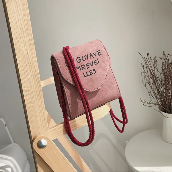 Modest / Simple Vintage / Retro Blushing Pink Suede Square Messenger Bag 2021 Casual Women's Bags