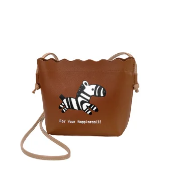 Lovely Brown Cartoon Printing Messenger Bag 2021 Pu Women S Bags