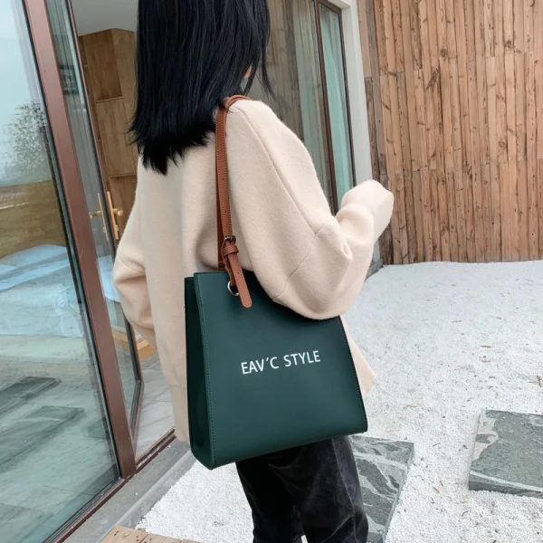 Simple Vert Carrés Sac de courses Sacs à bandoulière 2021 PU Sacs Pour Femmes