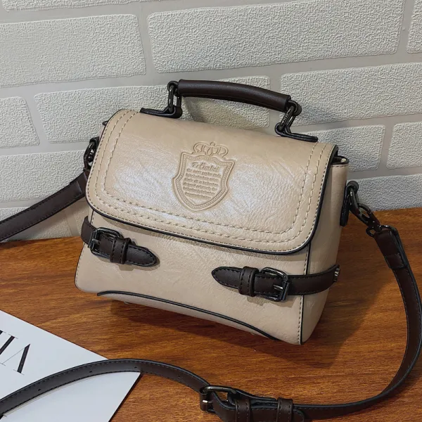 Fashion Khaki Square Messenger Bag Shoulder Bags Handbag 2021 PU Women's Bags