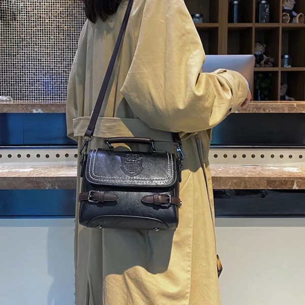 Fashion Khaki Square Messenger Bag Shoulder Bags Handbag 2021 PU Women's Bags