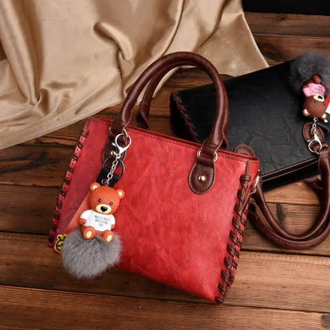 Vintage Burgunderrot Quadratische Umhängetasche Handtasche 2021 PU Damentaschen