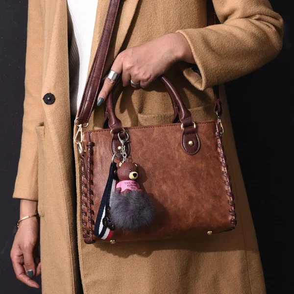 Vintage / Retro Burgundy Square Messenger Bag Handbag 2021 PU Women's Bags