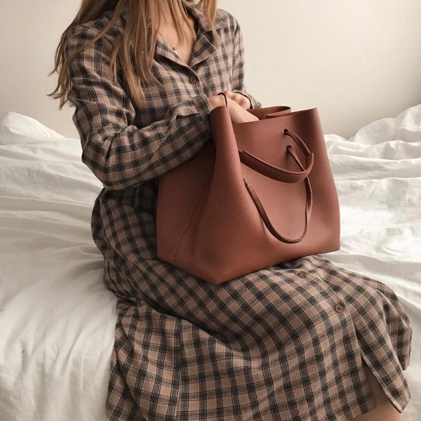Modest / Simple Fashion Brown Shoulder Bags Handbag 2021 PU Women's Bags