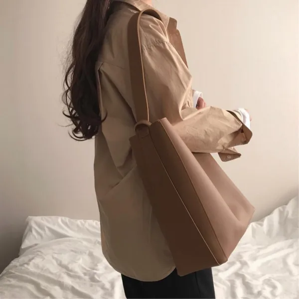 Simple Marron Carrés Sacs à bandoulière 2021 PU Sacs Pour Femmes