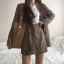 Simple Marron Carrés Sacs à bandoulière 2021 PU Sacs Pour Femmes
