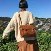 Vintage / Retro Brown Square Satchel Messenger Bag 2021 PU Women's Bags