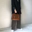 Vintage / Retro Brown Square Satchel Messenger Bag 2021 PU Women's Bags