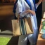 Modest / Simple Black Stripe Square Canvas Shoulder Bags Handbag 2021 Women's Bags
