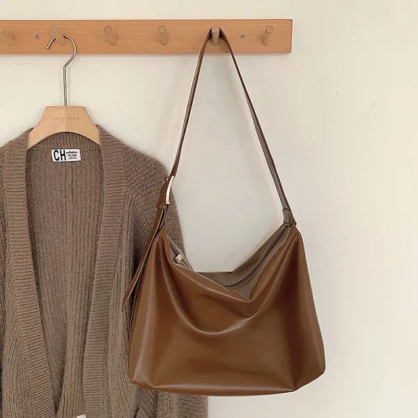 Minimalistisk Brun Messenger Veske Skulderveske 2021 PU Damer Vesker