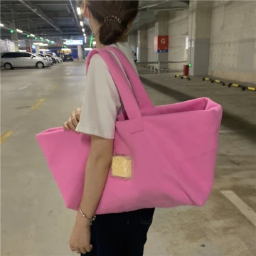 Modest Simple Candy Pink Suede Shopping Bag Shoulder Bags 2021 Casual Women S Bags