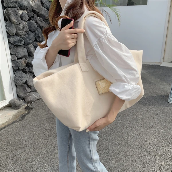 Modest / Simple Candy Pink Suede Shopping Bag Shoulder Bags 2021 Casual Women's Bags