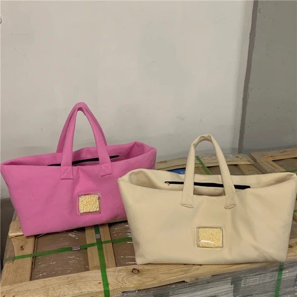 Modest / Simple Candy Pink Suede Shopping Bag Shoulder Bags 2021 Casual Women's Bags